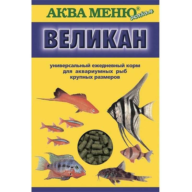 Универсальный ежедневный гранулированный корм для аквариумных рыб крупных размеров "Великан" 35 гр