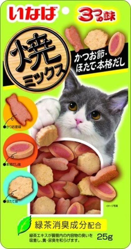 Tobitsuku Yakikatsuo Лакомство д/кошек Снеки кацуобуси, морского гребешка и бульона 25 гр