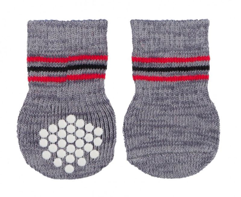 Носки для собак нескользящие серые, 2 шт L - XL
