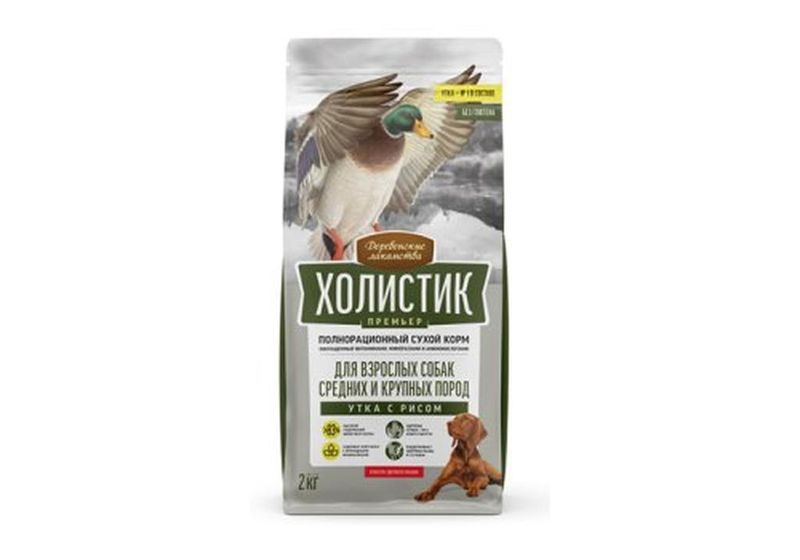 Сухой корм для собак средних и крупных пород со вкусом утка с рисом 2 кг