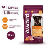 Корм д/щенков крупных пород, с курицей, индейкой, тыквой и шиповником 12 кг