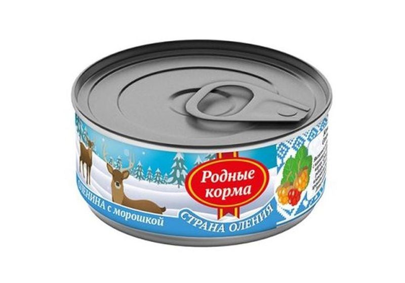 Корм консервированный д/собак оленина с морошкой 100 гр