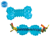 Набор из двух игрушек для собак мелких пород "ORKA косточка + гантеля" 7 см