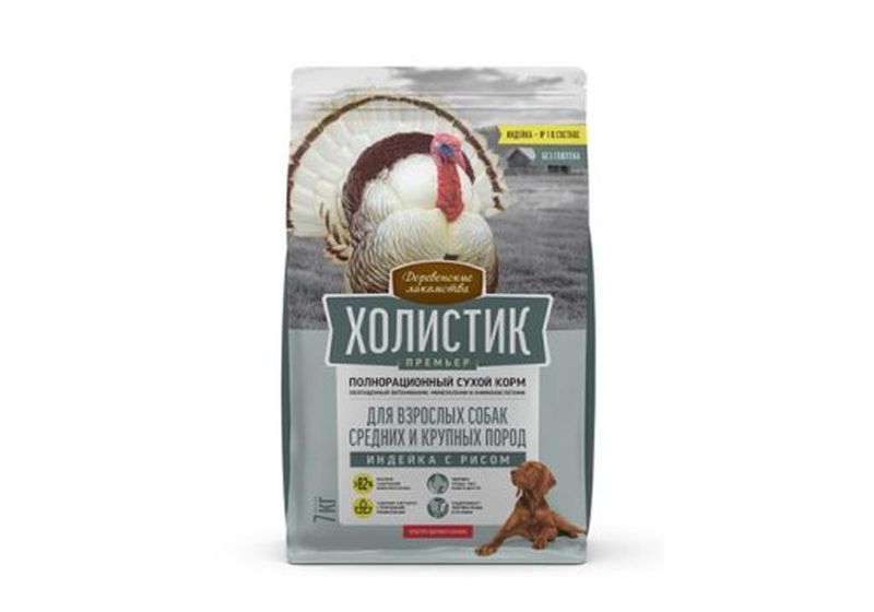 Сухой корм для собак средних и крупных пород со вкусом индейка с рисом 7 кг